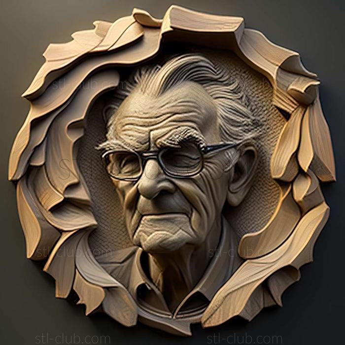 3D мадэль Эдмунд Брукер, американский художник. (STL)